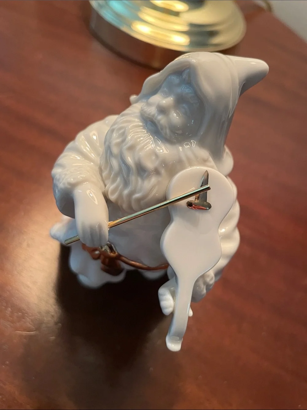 Lenox Glossy Cream Santa Figurine with Gold accents - Santa playing Violin | EUC